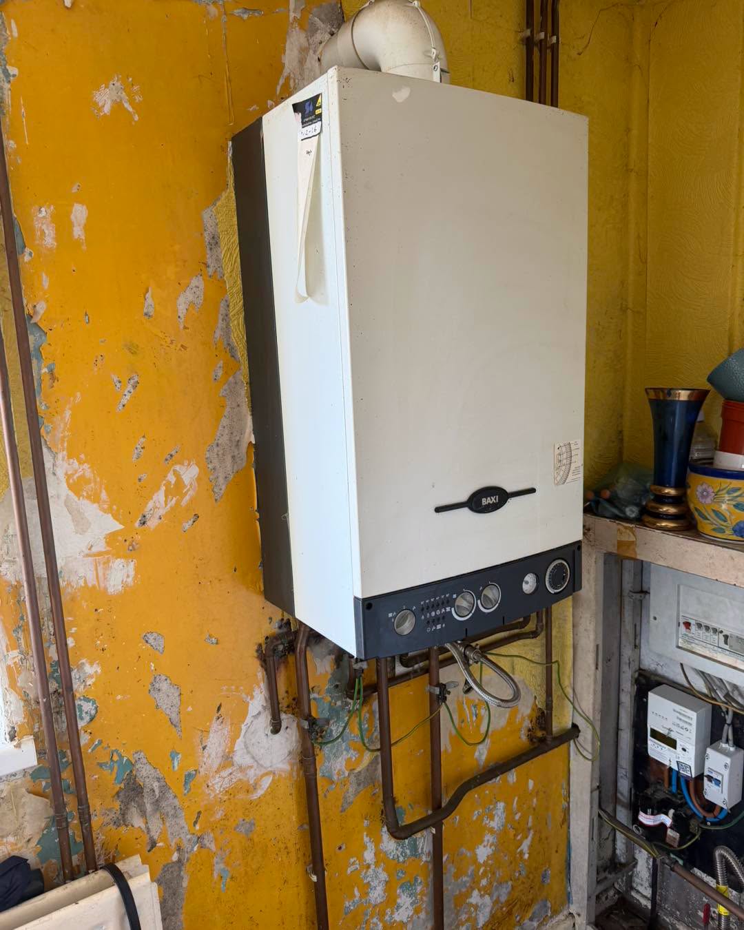 An existing boiler ahead of replacement.